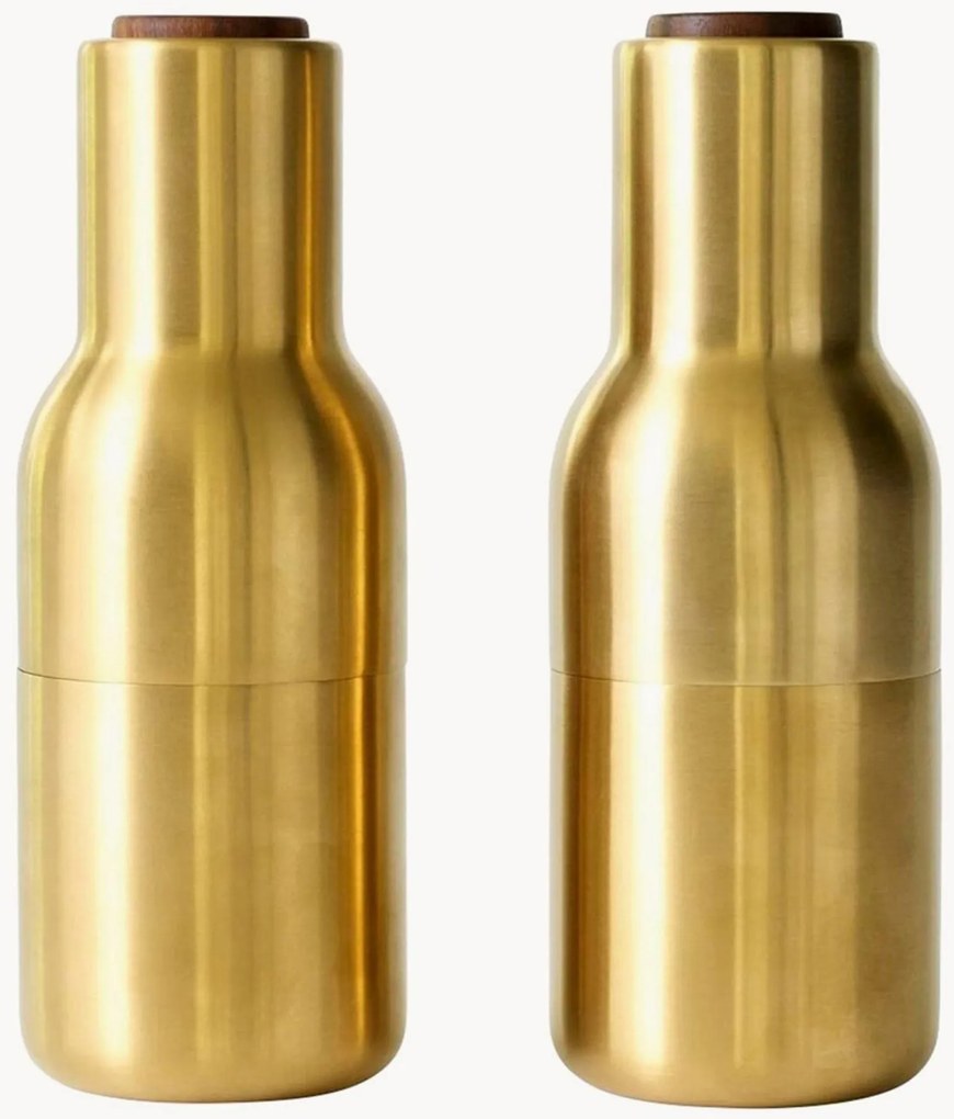 Mlynčeky na soľ a korenie's vrchnákmi z orechového dreva Bottle Grinder, 2 ks