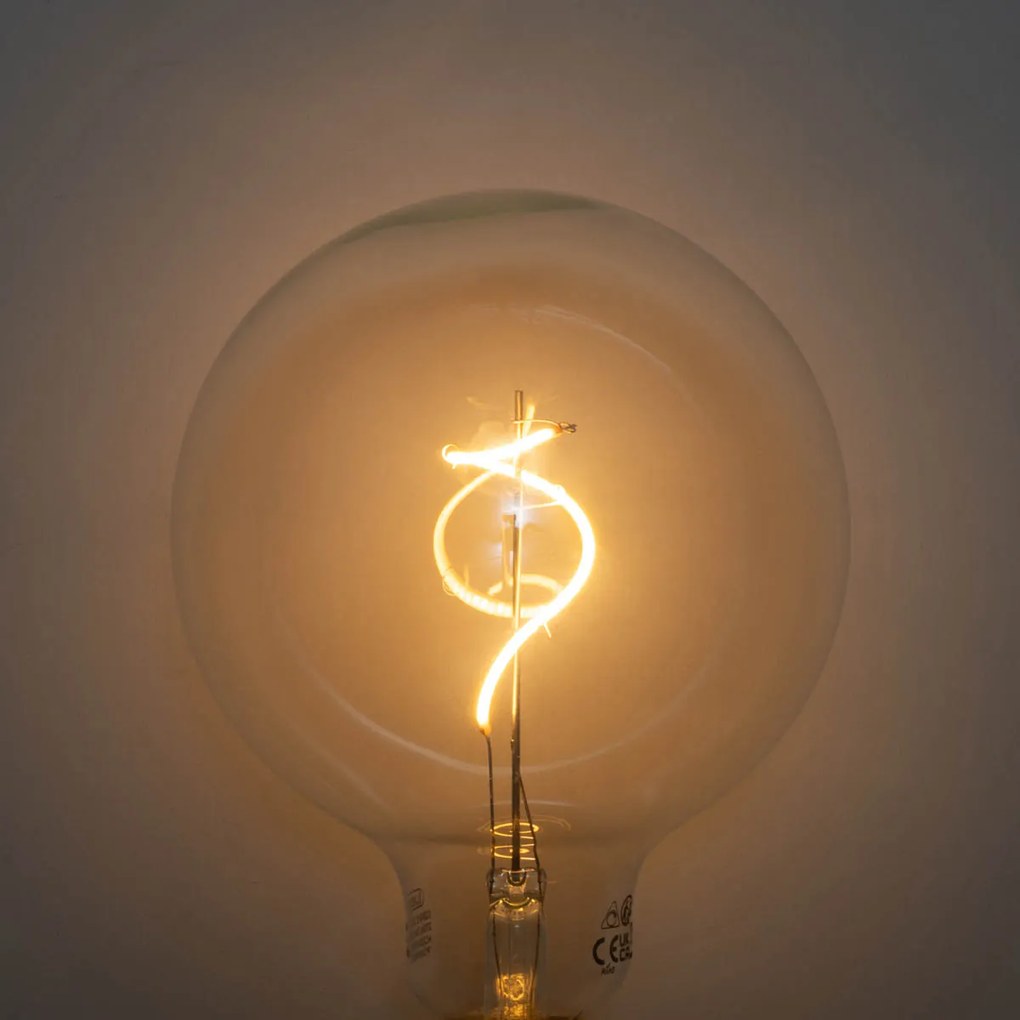 Sada 5 stmievateľných LED žiaroviek E27 so špirálovým vláknom G125 4W 270 lm 2200K