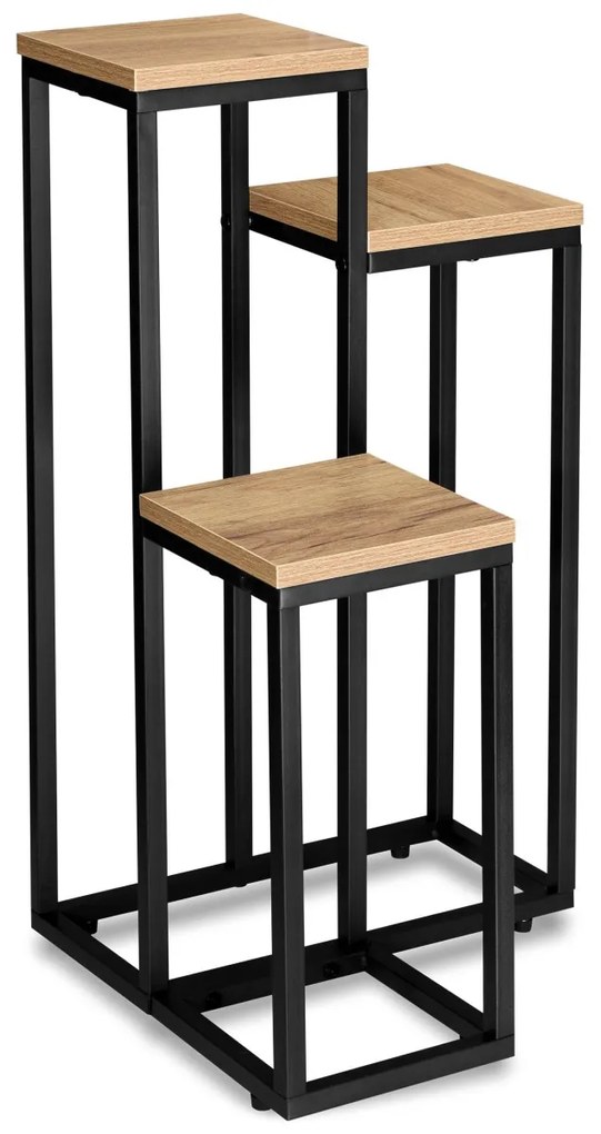 Stojan na kvety Munir čierna/dub remeselný