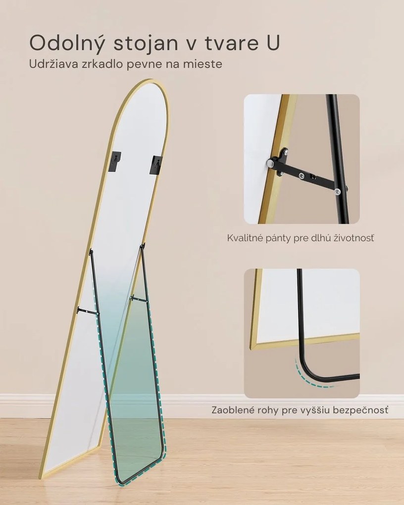 Zaoblené zrkadlo UMBRA, 160x50cm, zlatá SongmicsHome