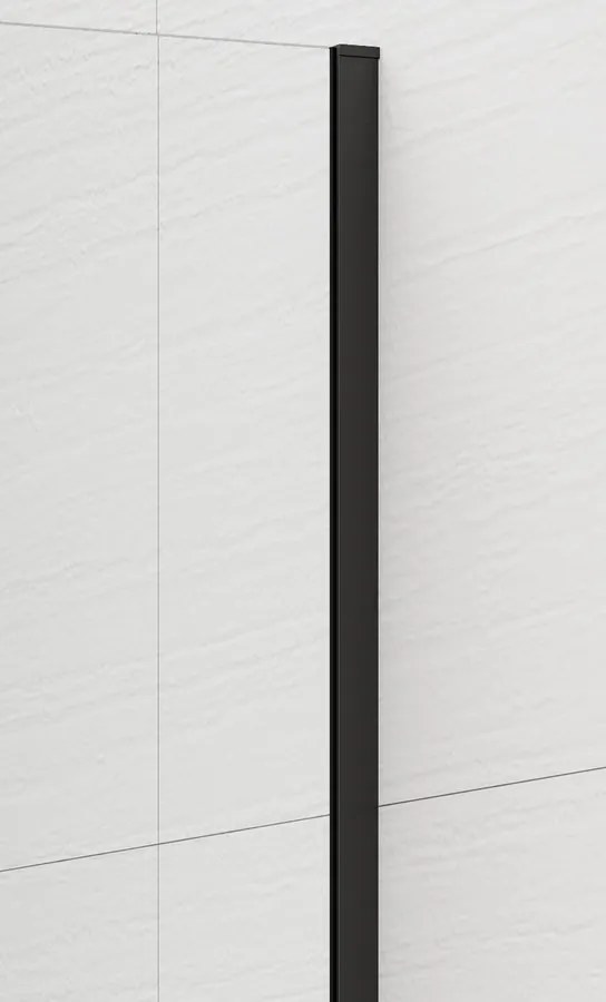 Polysan, ESCA BLACK MATT jednodielna sprchová zástena na inštaláciu k stene, sklo Marron, 1100 mm, ES1511-02