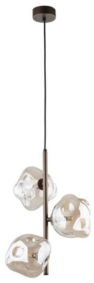 Luster na lanku LAVA 3xG9/8W/230V bronzový/dymovo-béžový