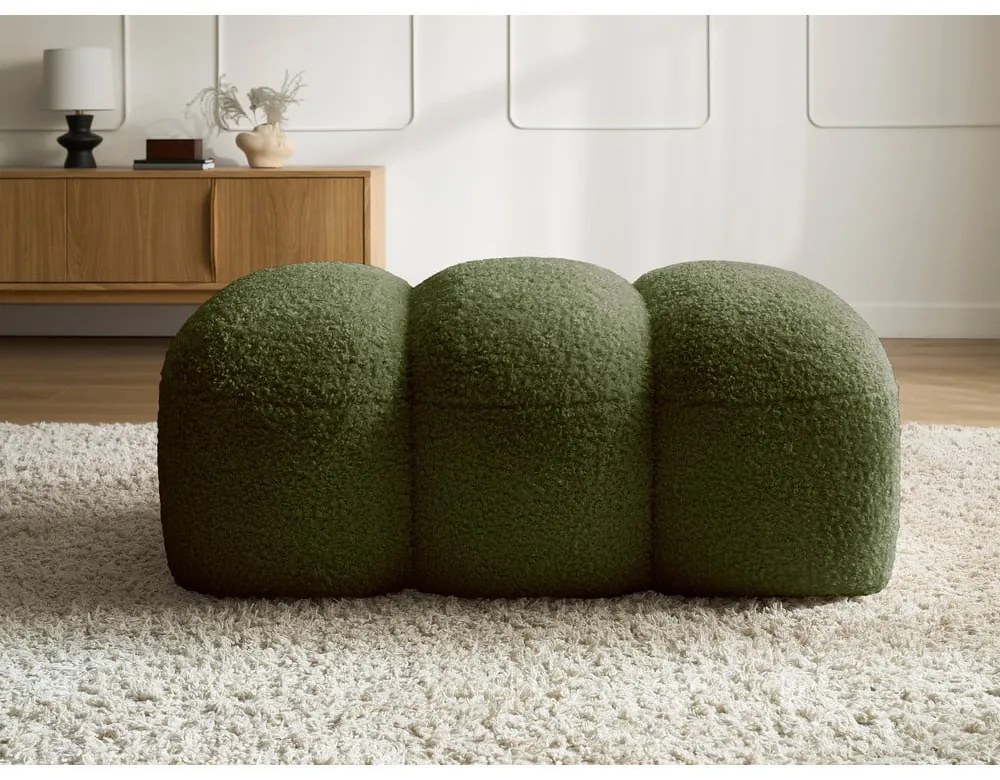 Zelená podnožka z textílie buklé Hippolyte – Bobochic Paris