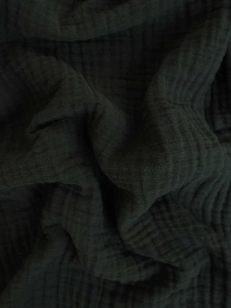 Mušelínová obliečka na vankúš 40 × 60 cm - Alexia tmavo zelená