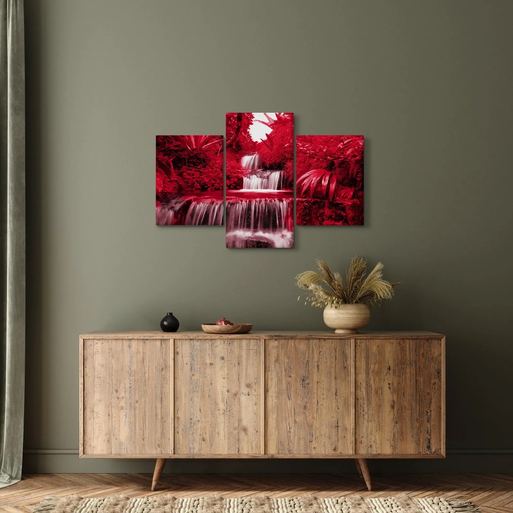 Obraz - Indonézske vodopády v červenej (90x60 cm)