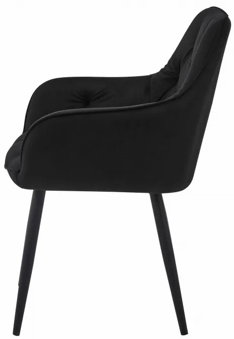 Set dvoch jedálenských stoličiek JORK zamatové, čierne (čierne nohy) 2 ks