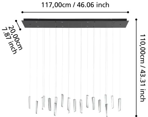 Eglo 390211 - LED Stmievateľný luster na lanku SARDENARA 8xLED/4,2W/230V 3000K