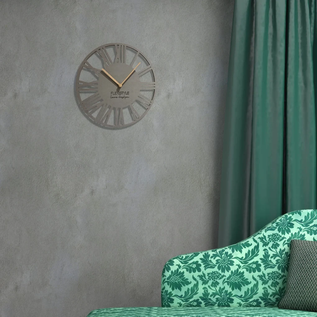 Dekorstudio Moderné drevené hodiny EKO Loft Piccolo sivé 2