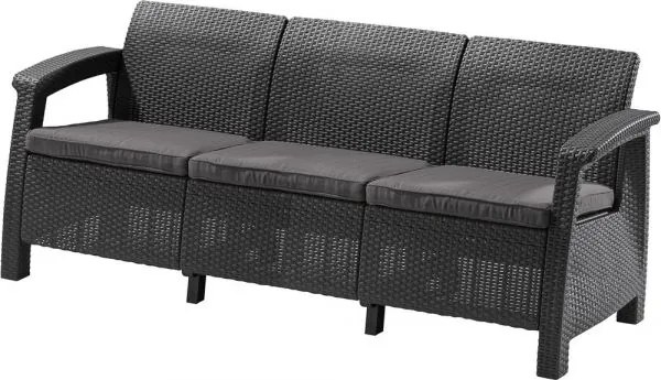 InternetovaZahrada - Záhradná lavica MODERN LOVE SEAT MAX - antracit
