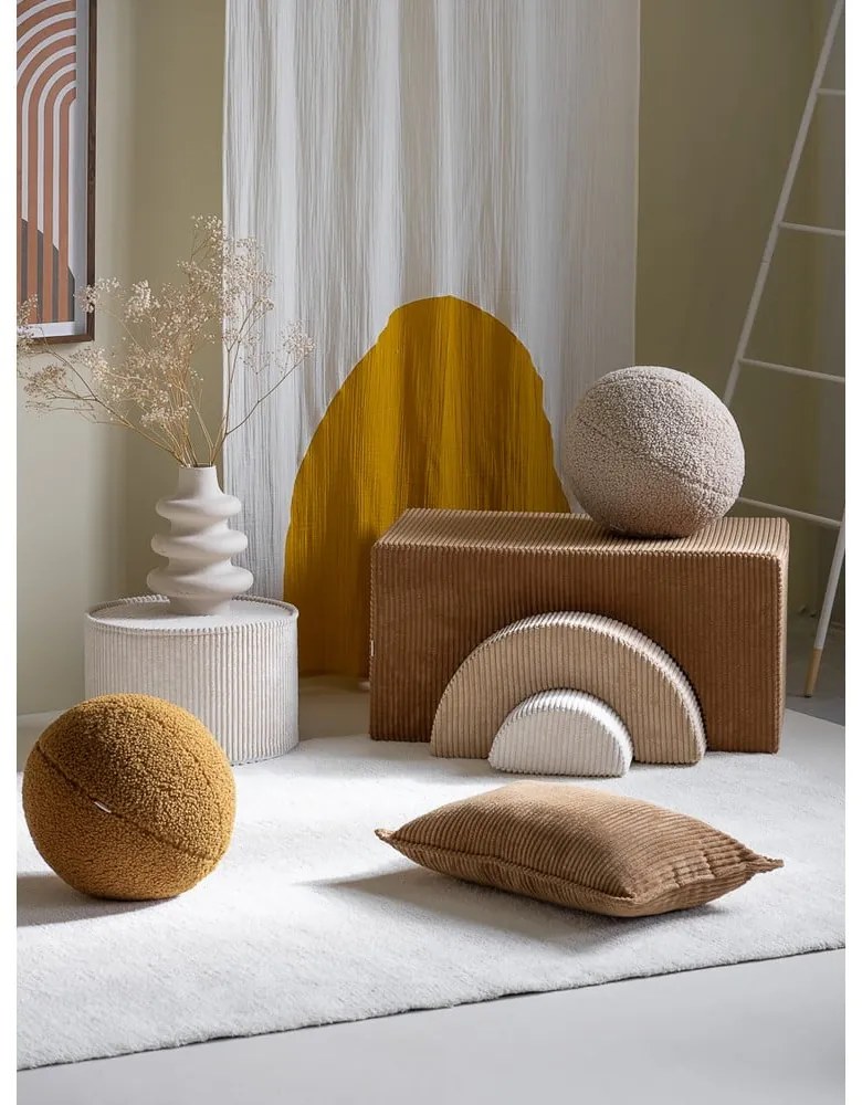 Hnedé menčestrové penové ihrisko 75x49x37 cm Rainbow Montessori – Wigiwama