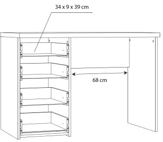 Písací stôl GINO biely