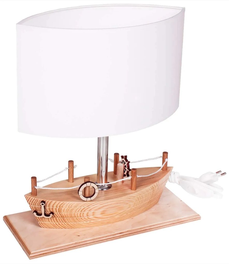Hellux Detská stolná lampa LOD E27 drevo / biele tienidlo 36964