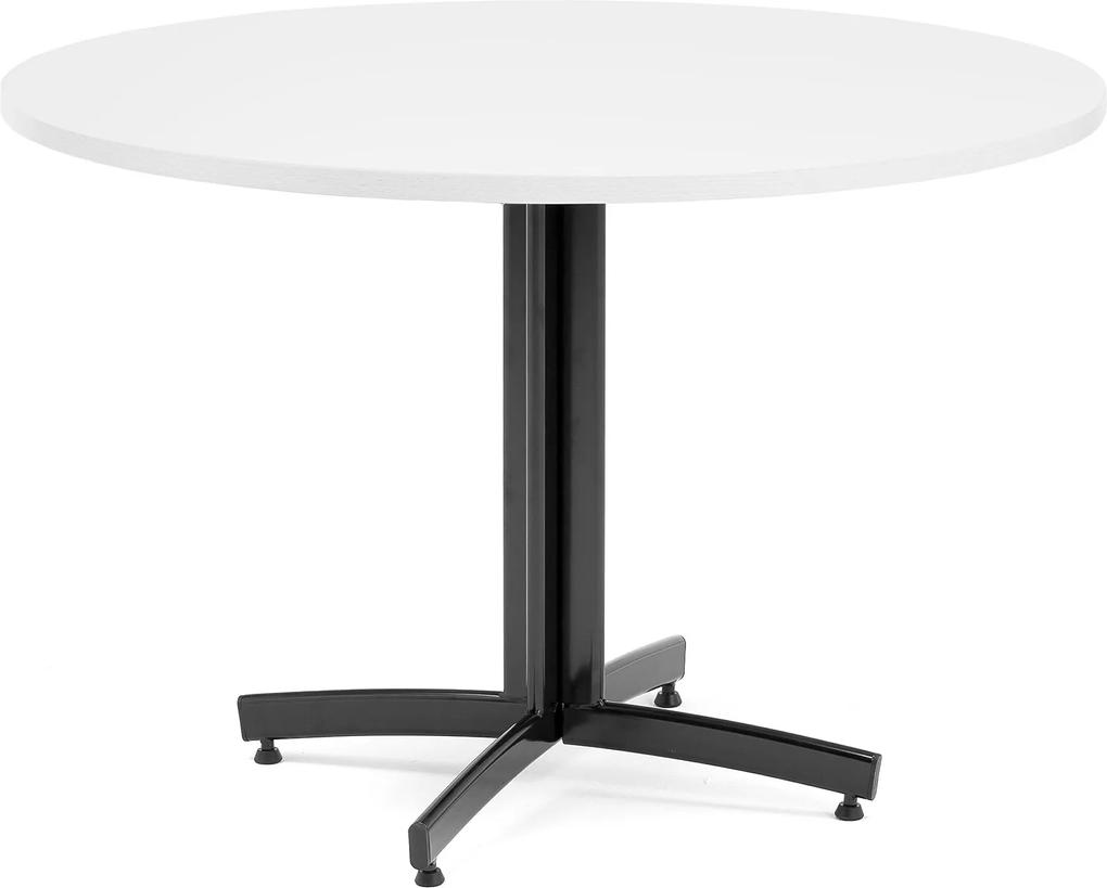 Okrúhly jedálenský stôl Sanna, Ø 1100 x V 720 mm, biela / čierna