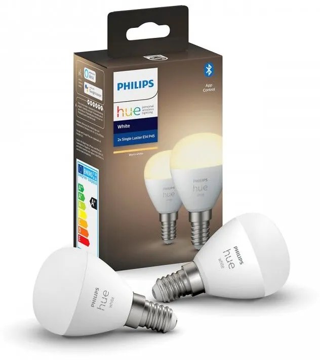 PHILIPS HUE Múdra LED žiarovka HUE, E14, P45, 5,7 W, 470lm, teplá biela, 2ks