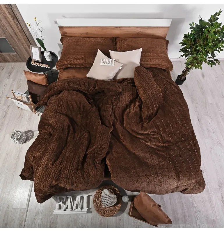 Obliečky z mikroplyšu Banu hnedé EMI, Štandardný set jednolôžko obsahuje 1x 140x200 + 1x 70x90