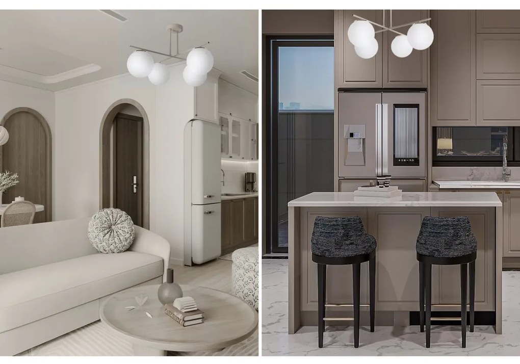 Stropné svietidlo Florence, 4x biele sklenené tienidlo, be/g