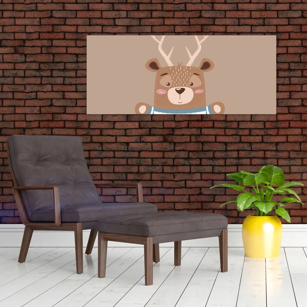 Obraz - Jeleň v pruhovanom tričku (120x50 cm)