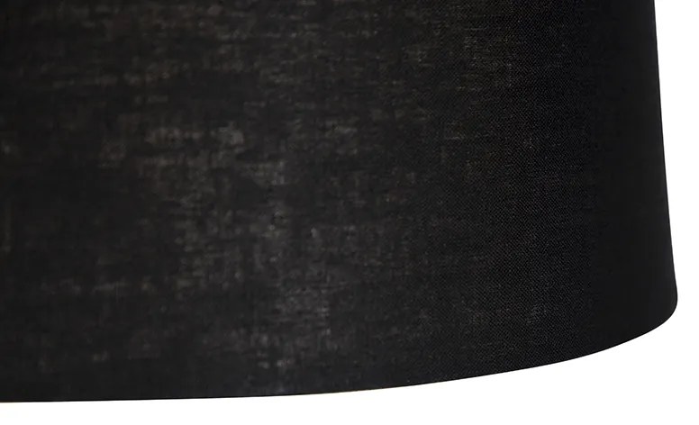 Osvetlenie na závesenie z ocele s čiernym ľanovým tienidlom 35 cm - Blitz