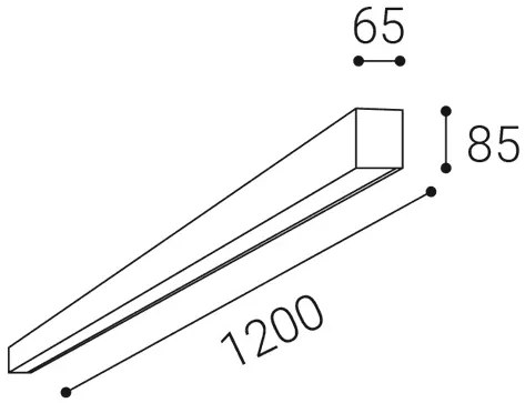 LED2 Lineárne stropné LED prisadené osvetlenie LINO, 30W, 3000K/3500K/4000K, čierne