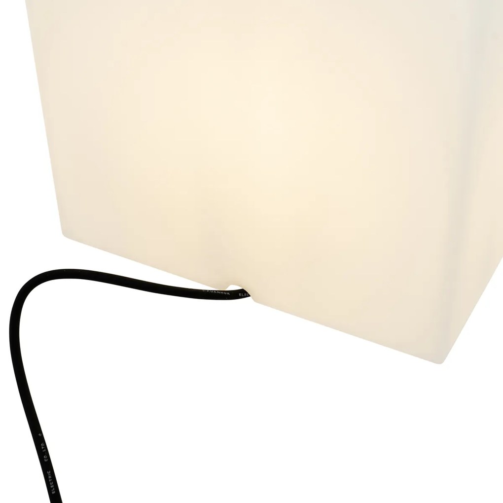Sada 2 vonkajších stojacích lámp bielych 30 a 38 cm štvorcových IP44 - Nura