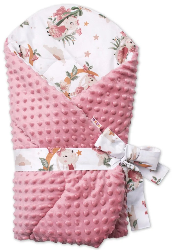 Dojčenská zavinovačka minky, Bunny Star, púdrová, Baby Nellys
