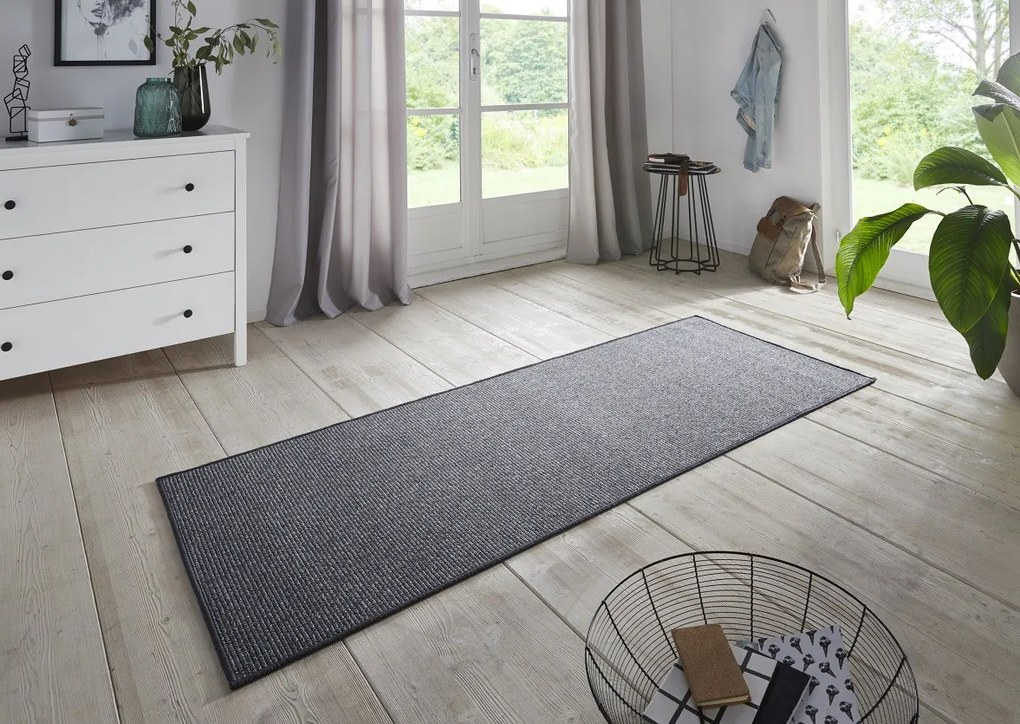 BT Carpet, Kusový koberec Bouclé 104435 Anthracite, 67x300, šedá, chodba / predsieň