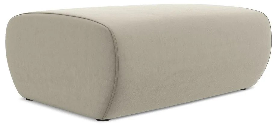 Béžová zamatová podnožka Kapua – Makamii