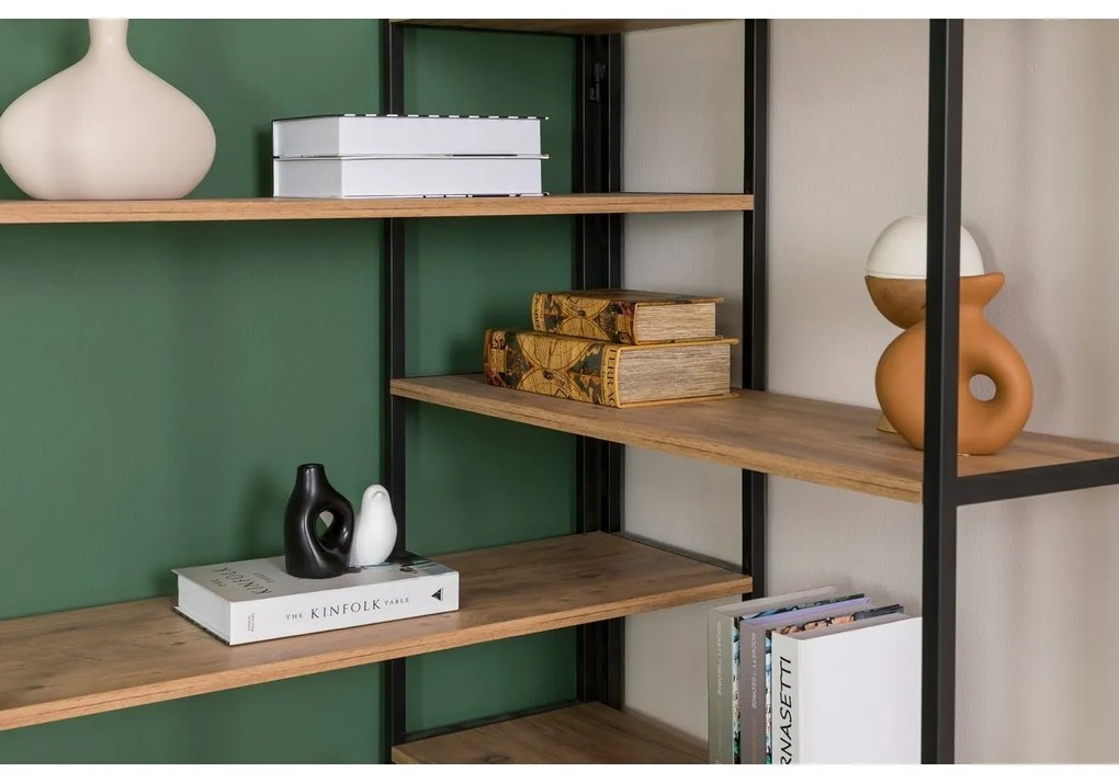 Regálová jednotka Edra Black a Atlantic Pine