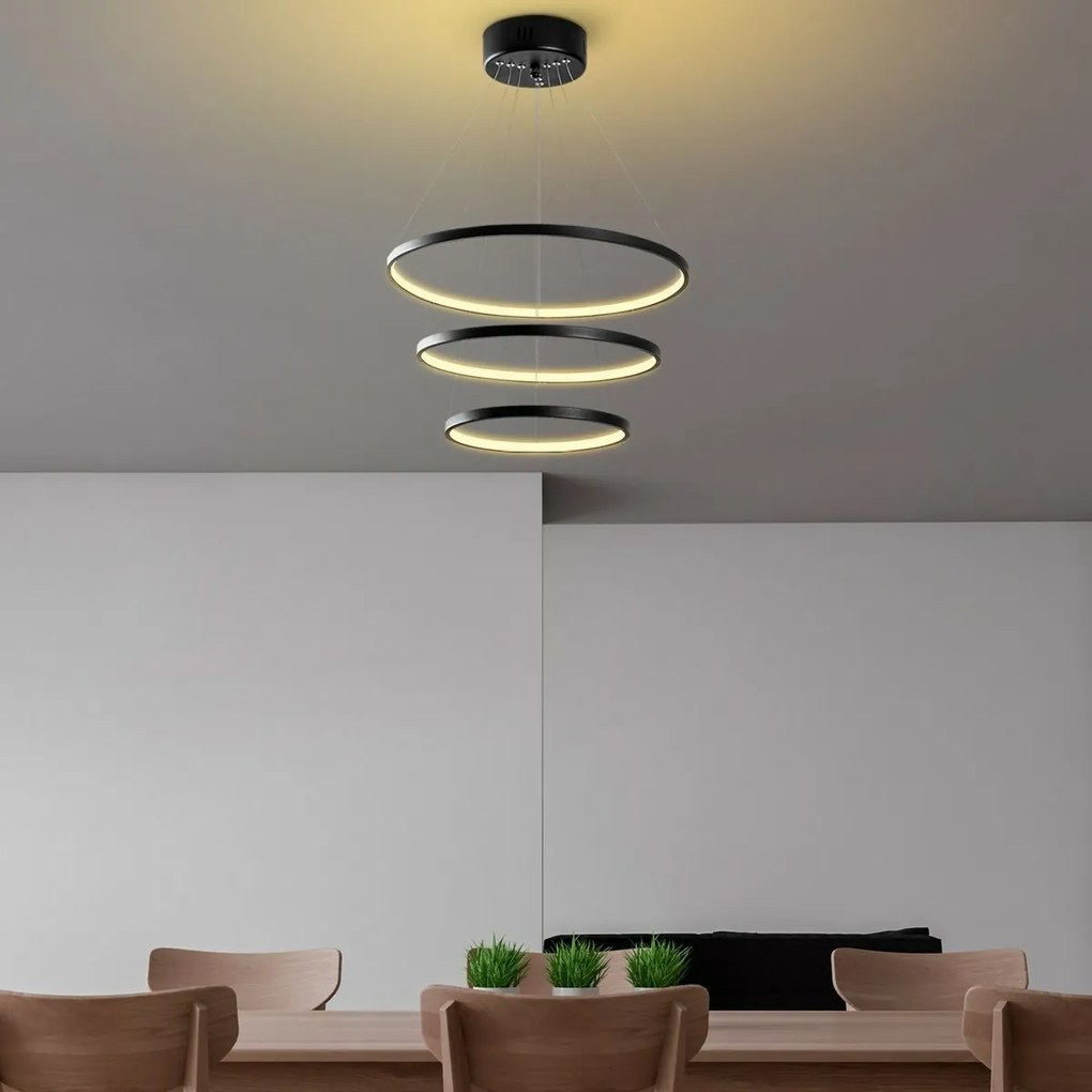 Závesný LED lustr Simit - 13697, čierna