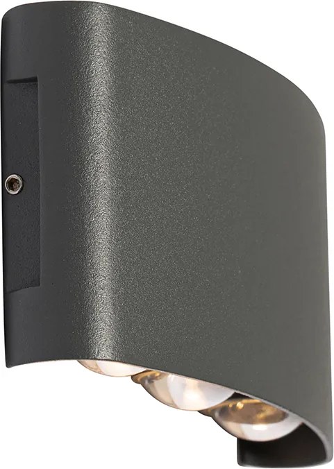 Vonkajšia nástenná lampa tmavosivá vrátane LED 6-žiarovková IP54 - Silly