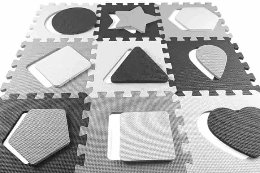Penové puzzle podložka ohrádka Jolly 3x3 Shapes Grey