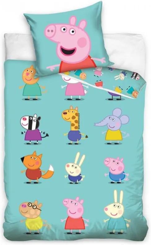 TipTrade (CZ) · Detské posteľné obliečky Prasiatko Pepa a kamaráti - Peppa Pig - 100% bavlna - 70 x 80 cm + 140 x 200 cm