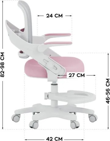 Detská otočná stolička Mark Adler Junior 4.3 ružová / sivá
