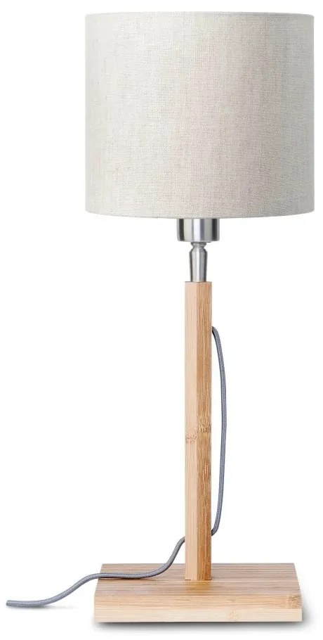 Stolová lampa so svetlobéžovým tienidlom a konštrukciou z bambusu Good&Mojo Fuji