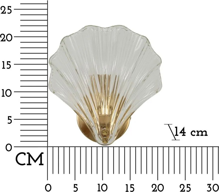 Sklenené nástenné svietidlo v zlatej farbe Da Muro Shell – Mauro Ferretti
