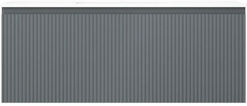 Mexen Rivel, kúpeľňová skrinka 120 cm s umývadlom Otis, 1 zásuvka, drážkovaná, grafitová matná/biela matná, 91A20-12047-1-BF66-W18M0