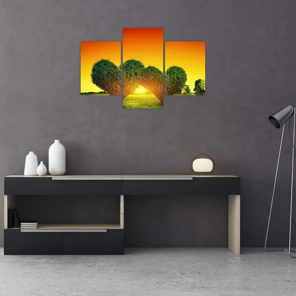Obraz - Srdce v korunách stromov (90x60 cm)