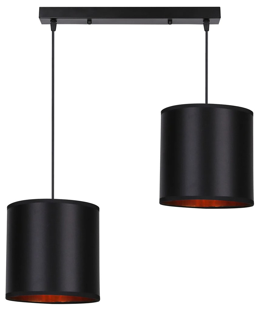 Candellux Čierno-medený závesný luster Candida pre žiarovku 2x E27 32-00712