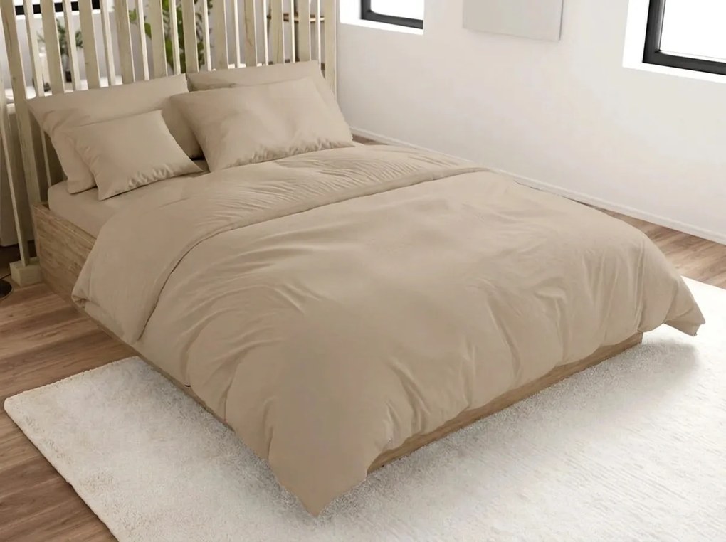 Bavlnené obliečky DENYX BLEND svetlohnedé hotelová kapsa Rozmer obliečky: 70 x 90 cm | 140 x 200 cm