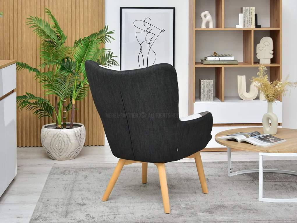 Kreslo Nutri (patchwork + čierna). Akcia -30%. Vlastná spoľahlivá doprava až k Vám domov. 1110350