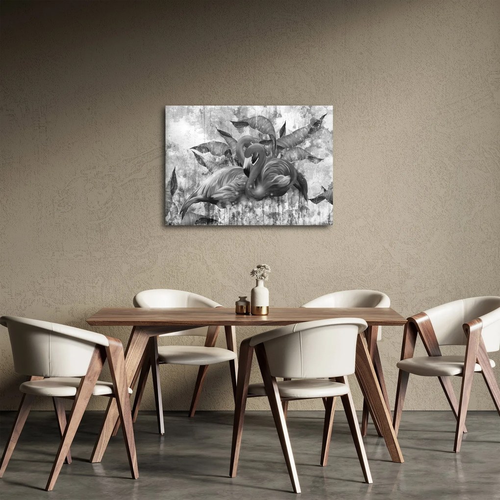 Obraz - Plameniaky graffiti (70x50 cm)