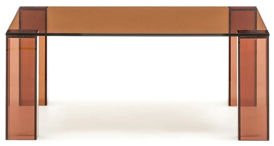Hnedý sklenený konferenčný stolík 85x85 cm Adularia – Kave Home