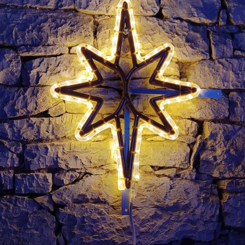 DECOLED LED světelná hvězda na VO 3D tisk, 60x90 cm, teple bílá