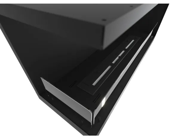 InFire - Rohový BIO krb 110x45 cm 3kW čierna