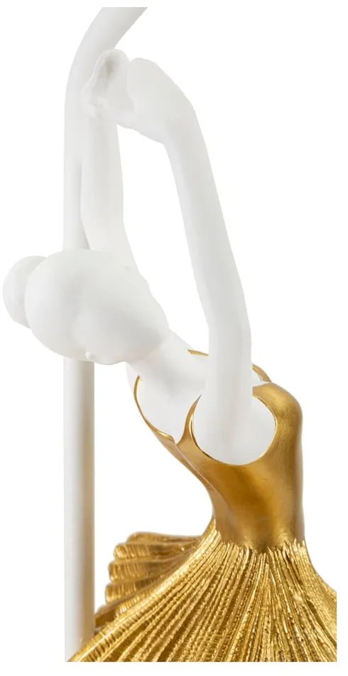 Stolová lampa s textilným tienidlom v bielo-zlatej farbe (výška 64 cm) Dancer – Mauro Ferretti