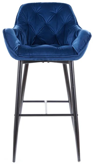Barová stolička CHERRY H-1 VELVET Farba: tmavo modrá