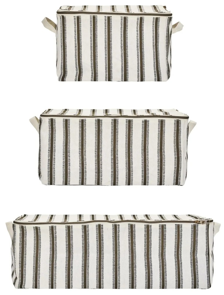 House Doctor Úložný textilný box Vibes Light Brown – set 3 ks