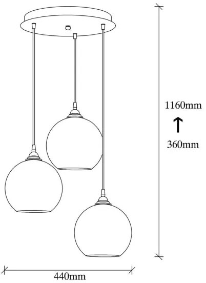 Luster na lanku GOLD 3xE27/40W/230V