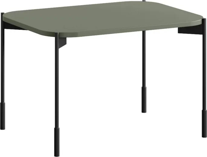 Obdĺžnikový konferenčný stolík Sonatia 60 cm na kovových nohách - olivový