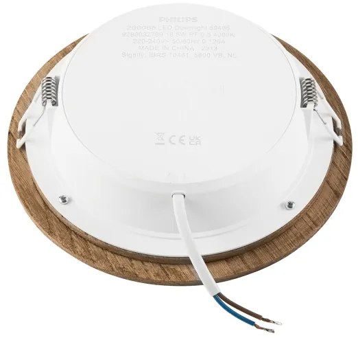 LED podhľadové svietidlo WOODY SPOT LED/16,5W/230V 4000K orech Ø18,5 cm